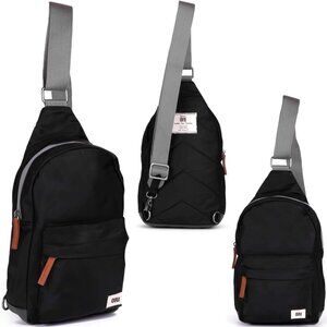 ORI LONDON Willesden Large Crossbody Sling Bag | Black Unisex NEW